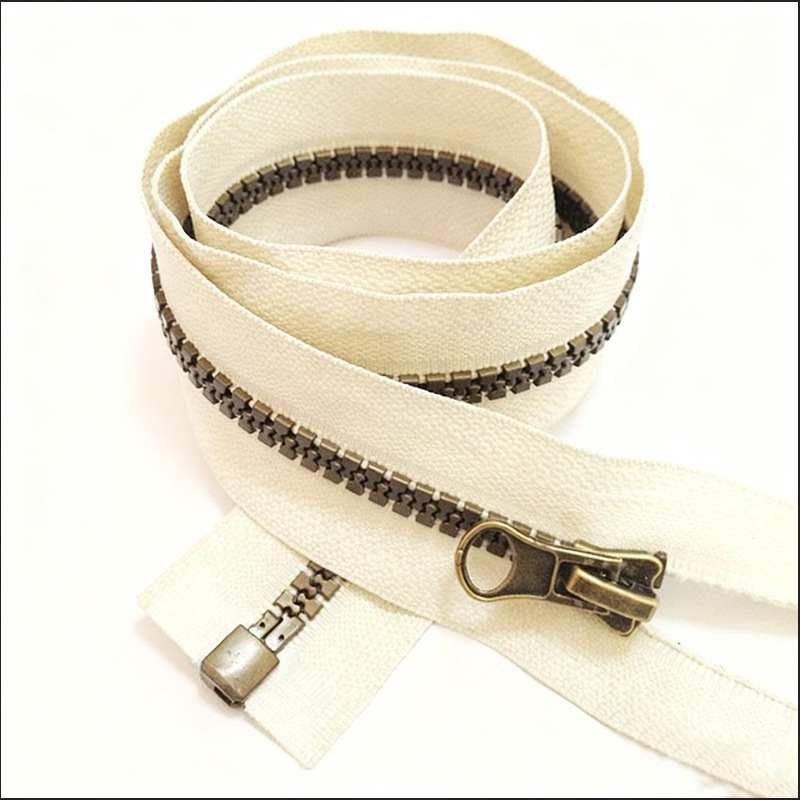 厂家直销5号树脂拉链开尾青铜牙 可做任意颜色任意尺寸