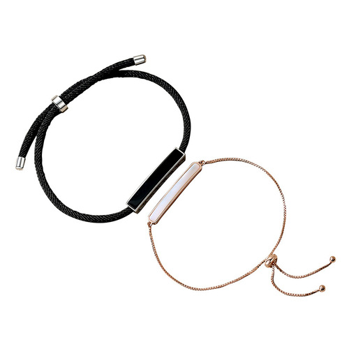 Korean version s925 sterling silver single-minded couple bracelet simple agate braided bracelet ins mother-of-pearl hand ornament gift