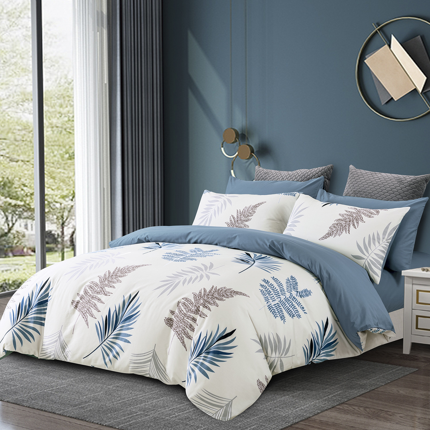 Algodón puro de cuatro piezas de ropa de cama dormitorio de estudiantes sábana cubierta del edredón Algodón puro simple piel-friendly nueva cubierta del edredón impreso Doble