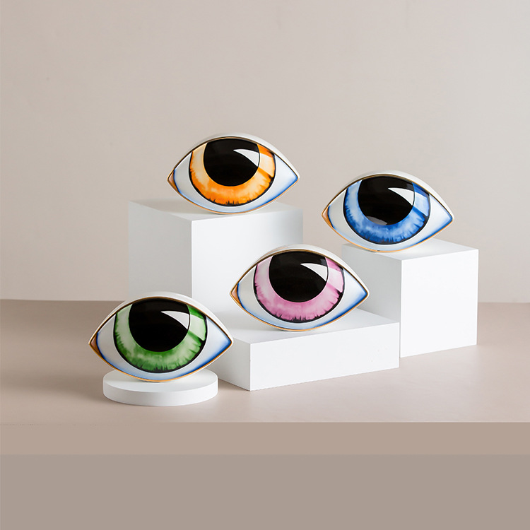 1155g Weight Ornaments Home Textiles & Decor Type Ornaments Classification 1 Piece Quantity Daily Occasion ceramics Material Eye Pattern Casual Style Casual Eye Ceramics Ornaments Artificial Decorations 4