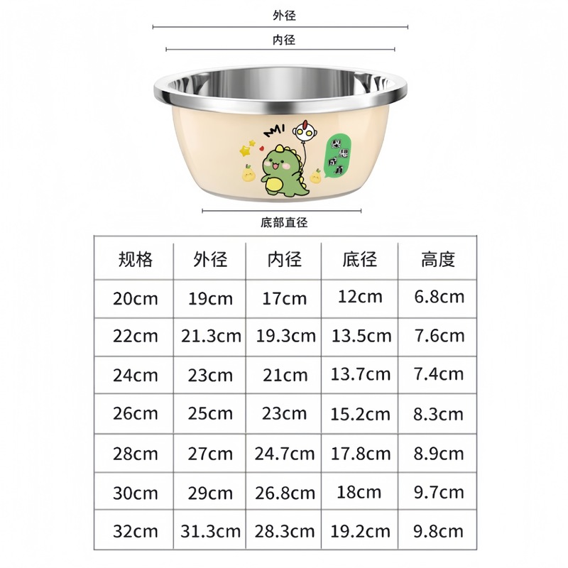 专用盆加厚不锈钢家用洗菜盆和面盆油盆厨房汤盆料理沙拉烘培盆|undefined