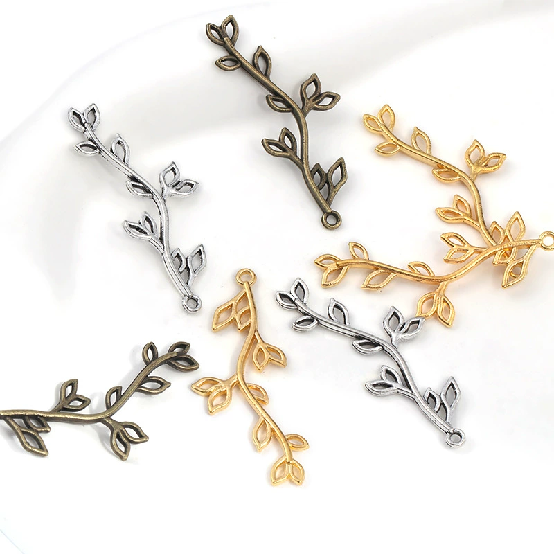 Подвеска-ветка растения Четырехцветная опционально DIY серьги браслет колье 43x17x2,5 мм