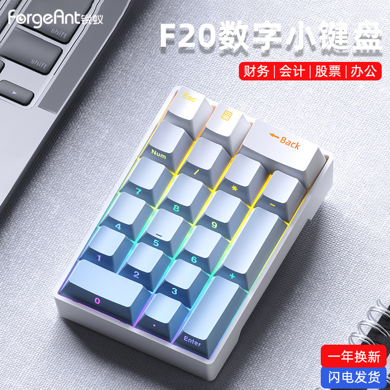 Ruiyi F20 デジタルメカニカルキーパッド有線 20 キーラップトップ外部ミニポータブル財務オフィス|undefined