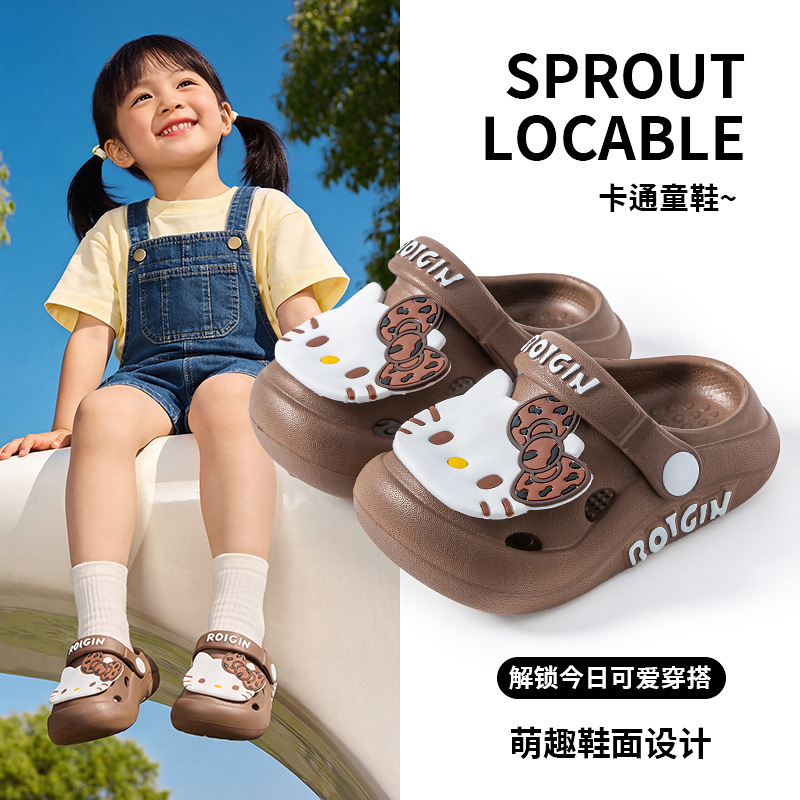 EVA children's clogs for summer, girls' indoor non-slip cartoon sandals, boys' beach sandals for older children and toddlers