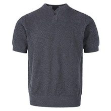 ins老钱风灰色亨利领针织短袖2025男夏季韩版潮流修身显瘦正肩t恤