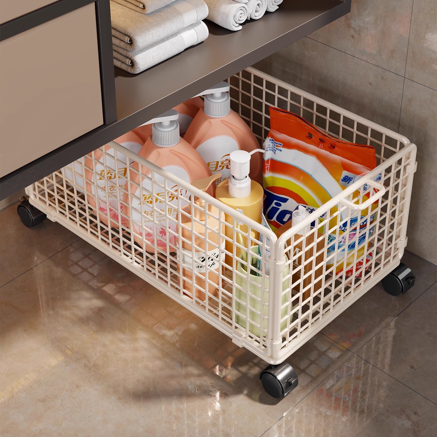 Estante Organizador de Baño de Hierro Móvil
