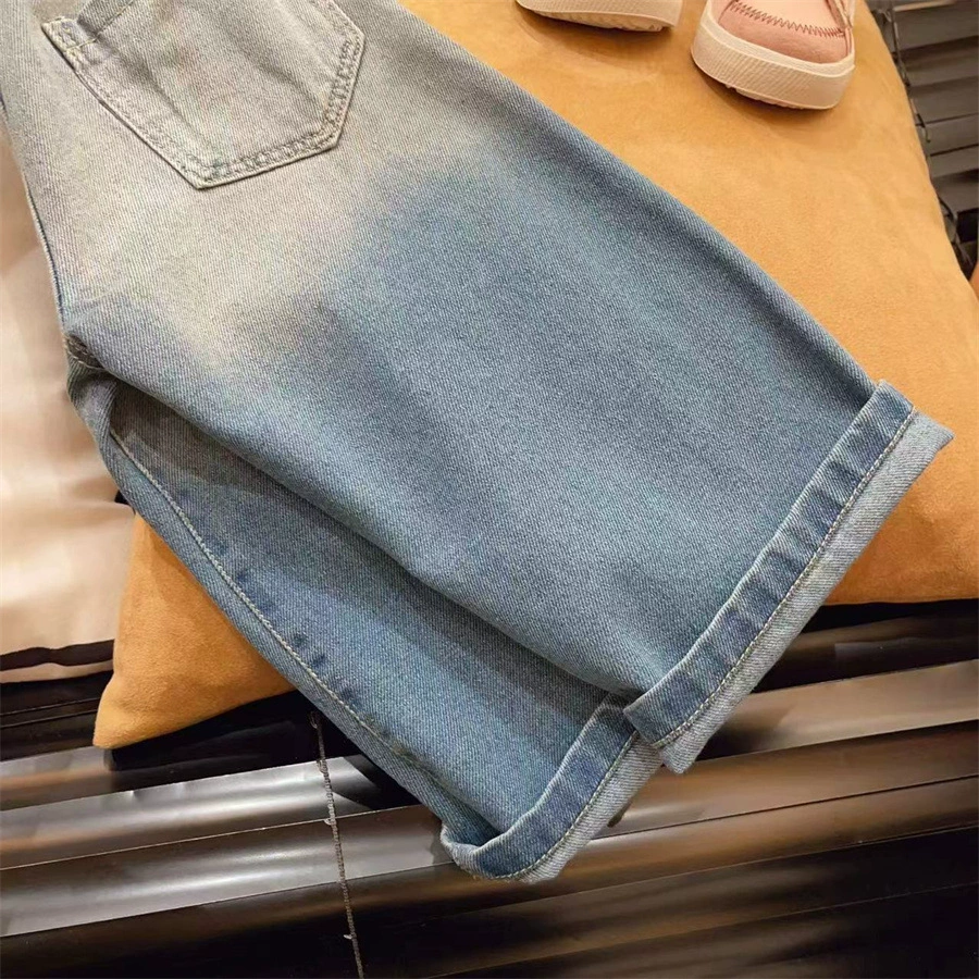 Детские casual брюки, джинсы, осень, детская одежда, градиент, свободный крой