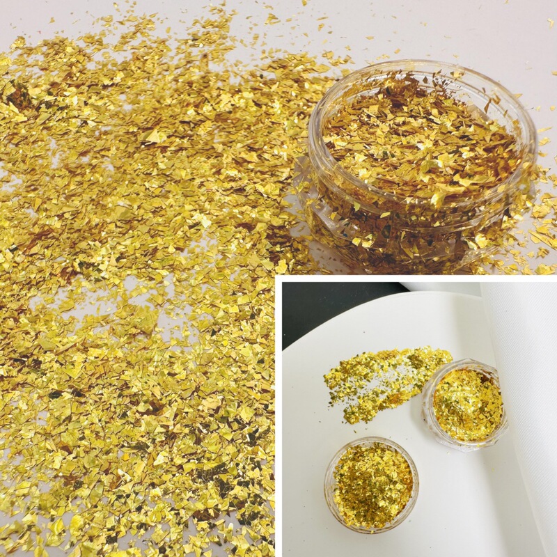 Platinum gold foil Lady color sequins glitter linen nail art stage makeup bright fragments ultra-thin nail polish solvent resistant