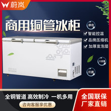 商用双温柜超市汤圆水饺冷冻柜便利店果汁饮料冷藏柜雪糕翻盖冰柜