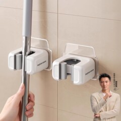 拖把夹免打孔卫生间省空间壁挂夹家用固定卡扣神器拖把粘钩