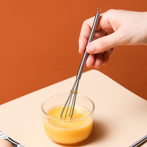 Mimu 4629. Mini egg beater small lightweight stainless steel cream whipping foamer stirring rod manual