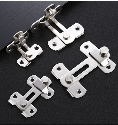 Wholesale stainless steel door buckle household door bolt lock buckle door latch lock buckle 90 degree anti-theft buckle stainless steel door buckle