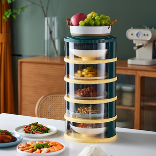 Multi-Layer Foldableing Insulation Box Leftover Cover Household Dust-Proof Food Preservation Winter Storage Artifact Meal Cover with Lid