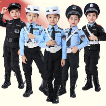 兒童警察服小特警演出服交警制服幼兒園男女小軍裝小公安表演服套