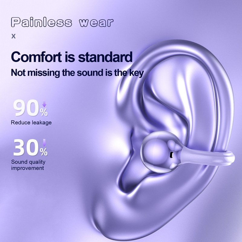 国境を越えたAI人気のBluetoothヘッドセット、ワイヤレス、長いバッテリー寿命、大容量、骨伝導、非インイヤースポーツイヤークリップタイプ卸売|undefined