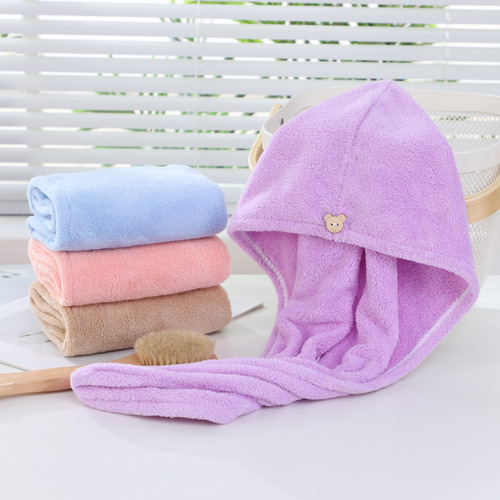 High-density dry hair cap, quick-drying women's coral velvet head towel, shampoo, microfiber thickened shower cap, strong water absorption wholesale