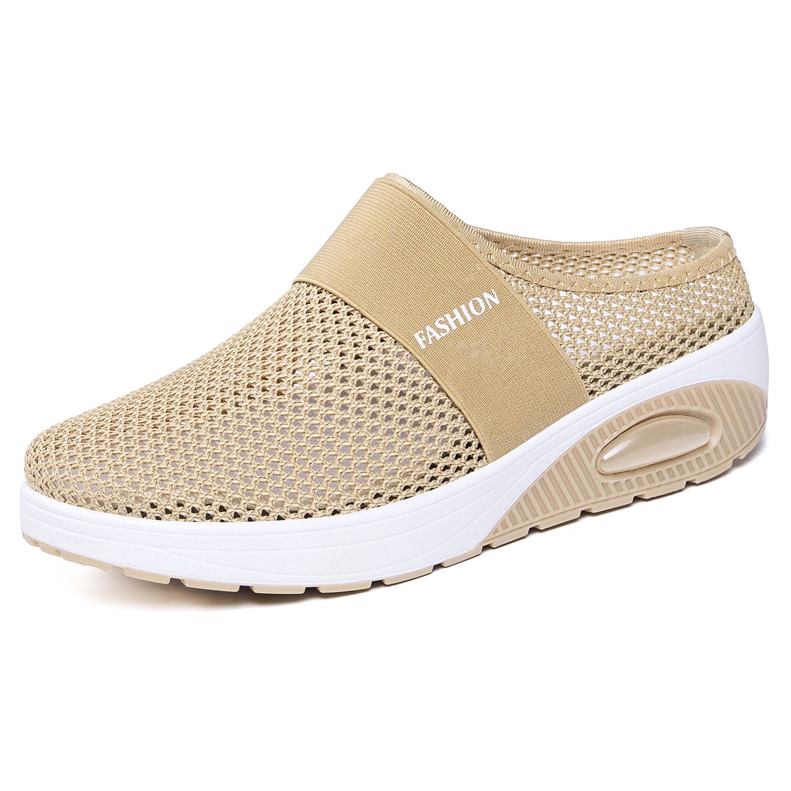 2026 nuevo verano transfronterizo sin tacones rocantes zapatos de mujer suela gruesa ligera con almohadilla de aire zapatos de malla transpirables zapatos de mujer
