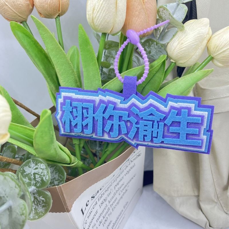 梓渝逆爱应援织布挂件创意书包挂饰文字钥匙扣包包不织布挂件可爱|undefined