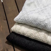 厂家直销古装DIY汉服蕾丝梅花串股绣 网纱珠片绣花边面料刺绣布料