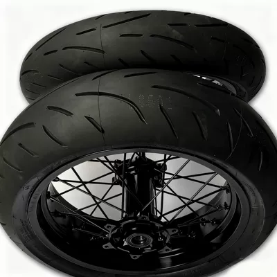 Modified Semi-Hot-Melt Slick: Motorcycle wheel hub - front-120-rear-150-slipper-assembly-black