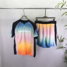 套装时尚欧货 Ca短袖套装 休闲运动球服字母图案男女同款现货跨境
