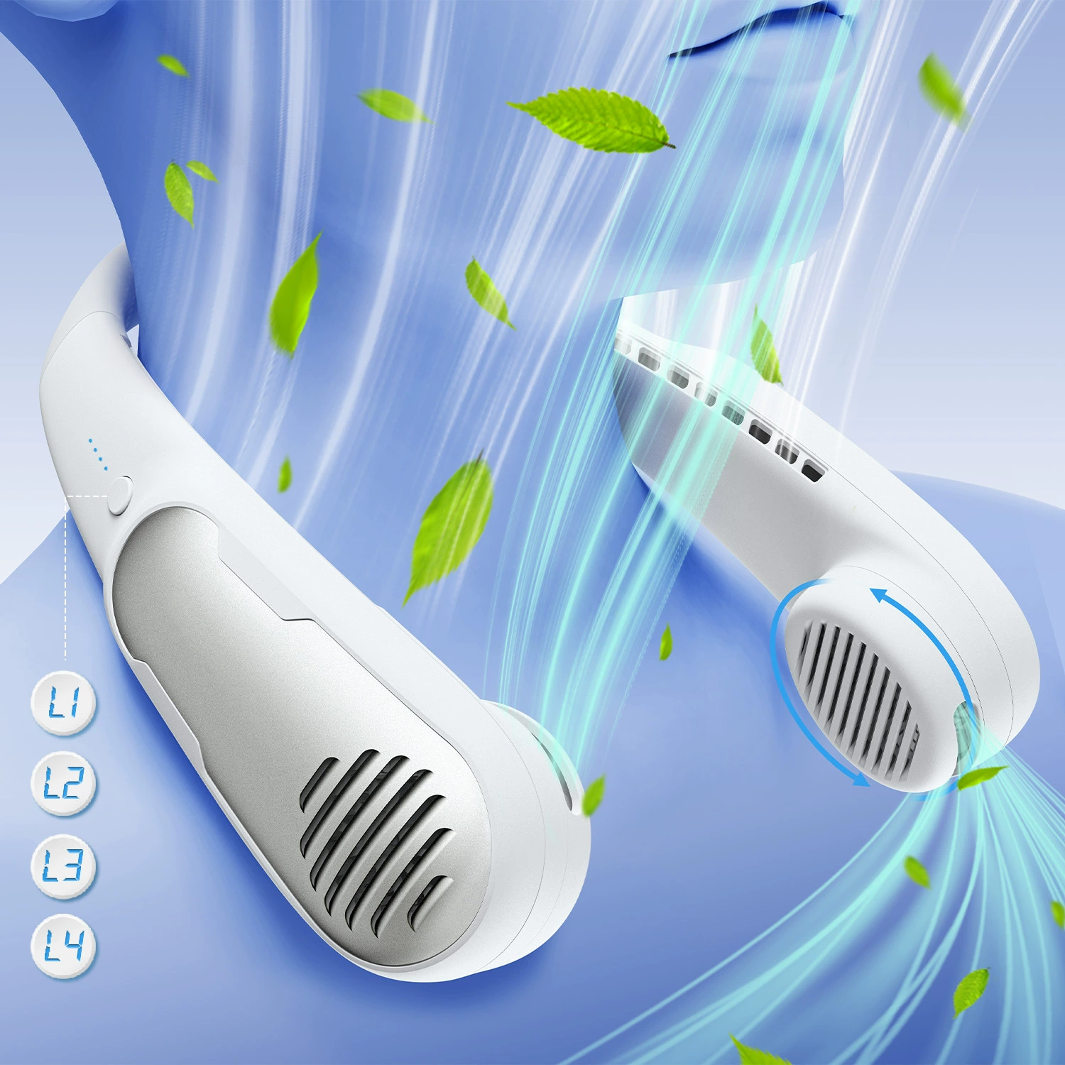 Трансграничный шейный вентилятор портативный безветренный малошумный Спорт на открытом воздухе USB шейный вентилятор небольшой Электрический вентилятор на заказ