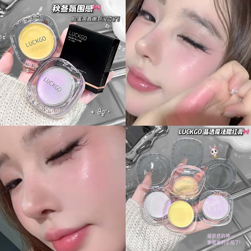 LUCKGO Crystal Translucent Magic Blush Gel Blush Natural Cosméticos Maquillaje transfronterizo de fiesta estudiantil