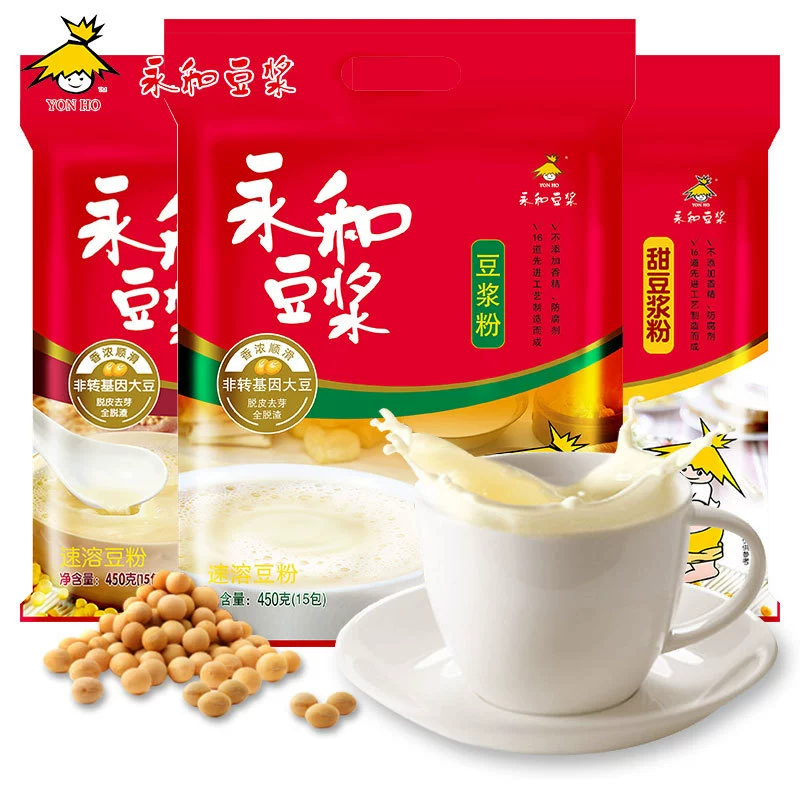 Yonghe Soymilk 300 г Соевый порошок Быстрорастворимое сырое молотое соевое молоко Сухое молоко без Сахароза Соевое молоко Напиток для завтрака Сладкое соевое молоко Сухое молоко