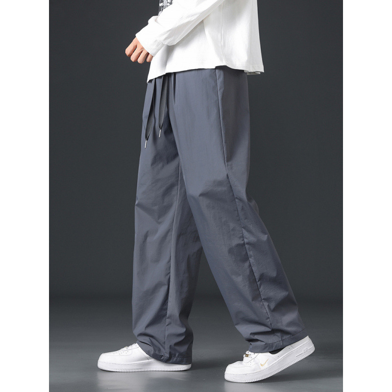 Pantalones Anchos Rectos para Hombre de Poliéster Estilo Retro Casual image 3
