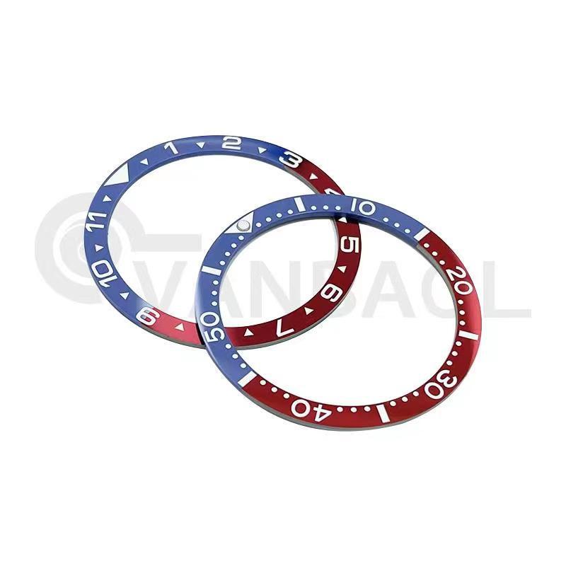 Red and Blue cola ring GMT flat ceramic ring chronograph ring 38mm-31.5mm change Seiko SKX007 accessories Red and Blue cola ring GMT flat ceramic ring chronograph ring 38mm-31.5mm change Seiko SKX007 accessories