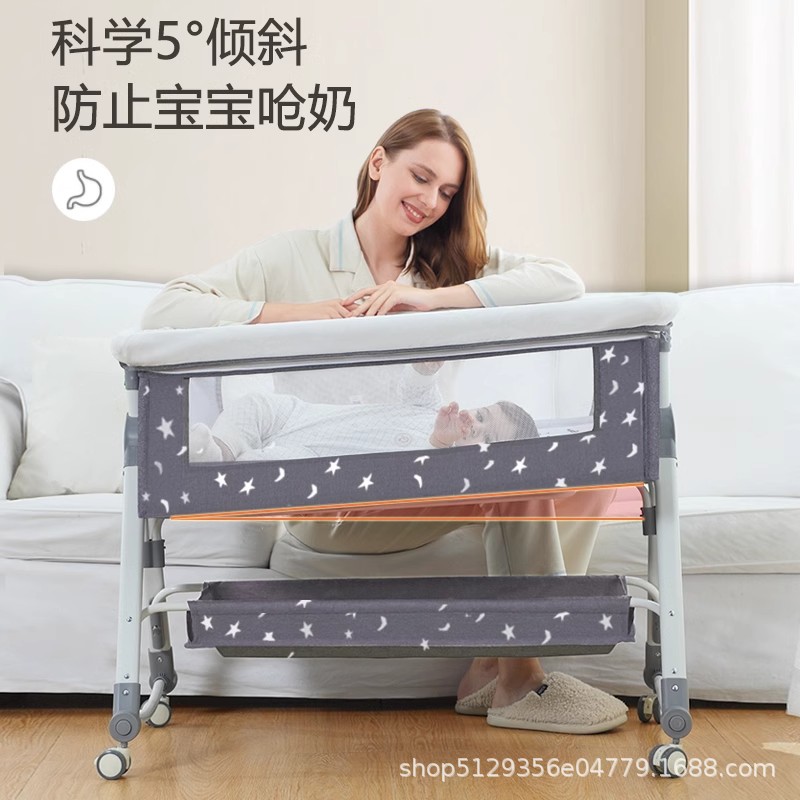Cama para bebés de asiento plegable empalmado cama grande multifuncional portátil extraíble cama para bebés cuna cama
