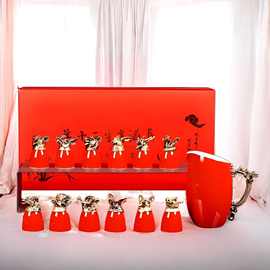 创淘白瓷酒厂开票送礼陶瓷白酒杯分酒器茅台小酒杯十二生肖酒具