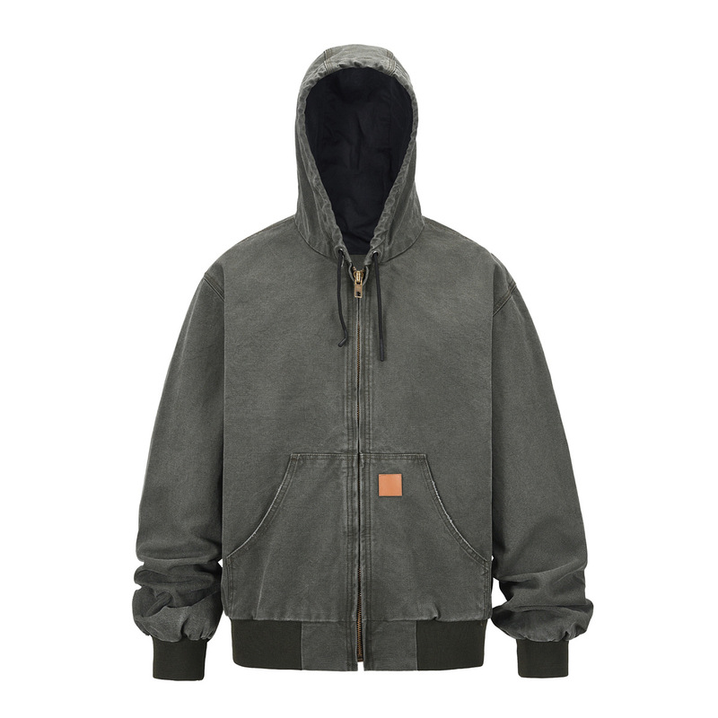 blackicon American-style vintage washed distressed Detroit hooded jacket carhartt jacket