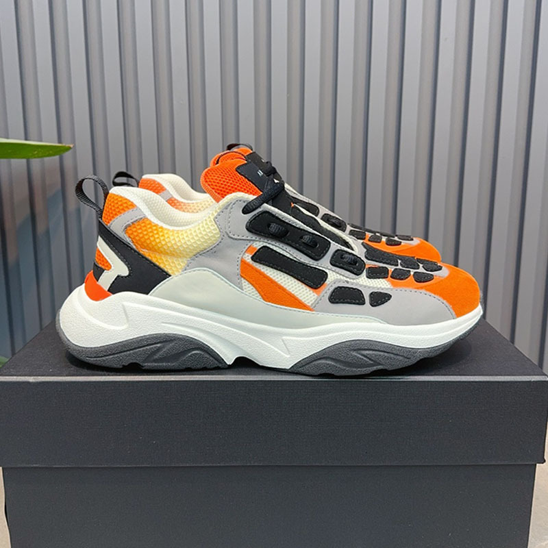 Comercio exterior estación europea marca de moda hueso malla transpirable costura cuero genuino zapatos del papá los hombres suela gruesa aumento zapatilla deporte