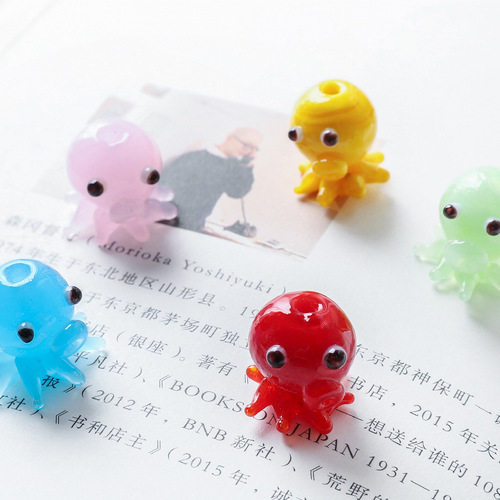 Japanese cute bracelet charm accessory octopus duck shape ornament creative home cartoon glass desk ornament