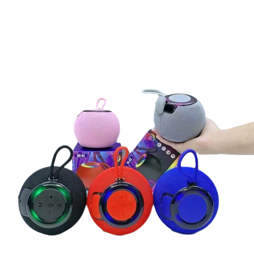 Comercio exterior nuevo pequeño redondo manzana altavoz inalámbrico bluetooth tela portátil tarjeta de enchufe de cuerda pequeña sonido bs - 02