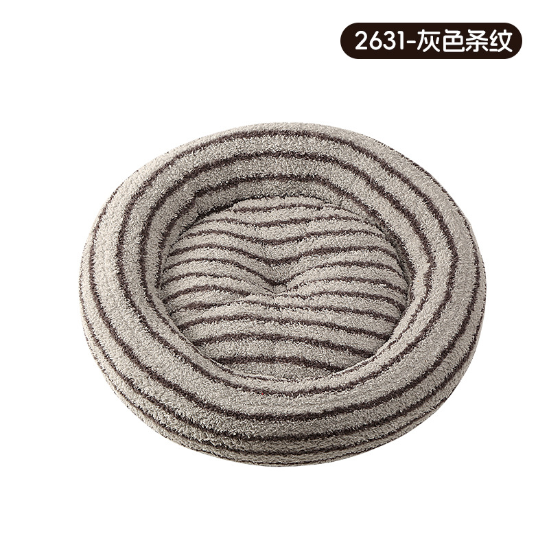 Round nest short hair - gray stripes 2631 / Diameter 40cm