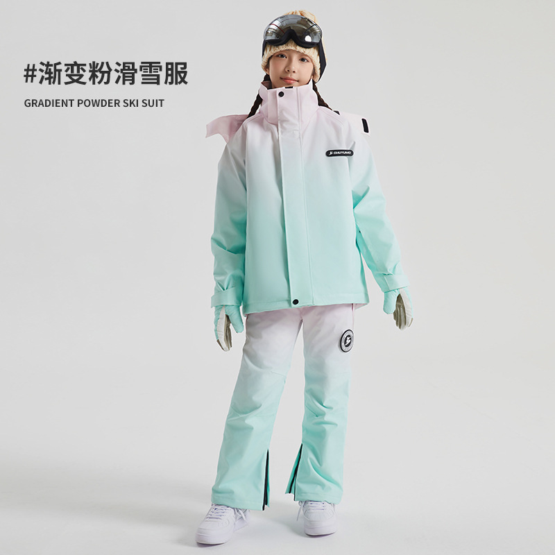 겨울 어린이 스키 세트 쪼개진 소녀 소년 스노우 보드 야외 따뜻한 방수 야외 산악 등반 스노우 스키 세트