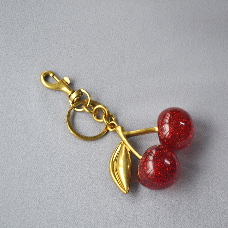 Keychain Bag Accessory Decoration New Style Red High-End Exquisite Retro Bag Charm Internet Celebrity Cherry Bag Pendant Keychain Bag Accessory Decoration New Style Red High-End Exquisite Retro Bag Charm Internet Celebrity Cherry Bag Pendant