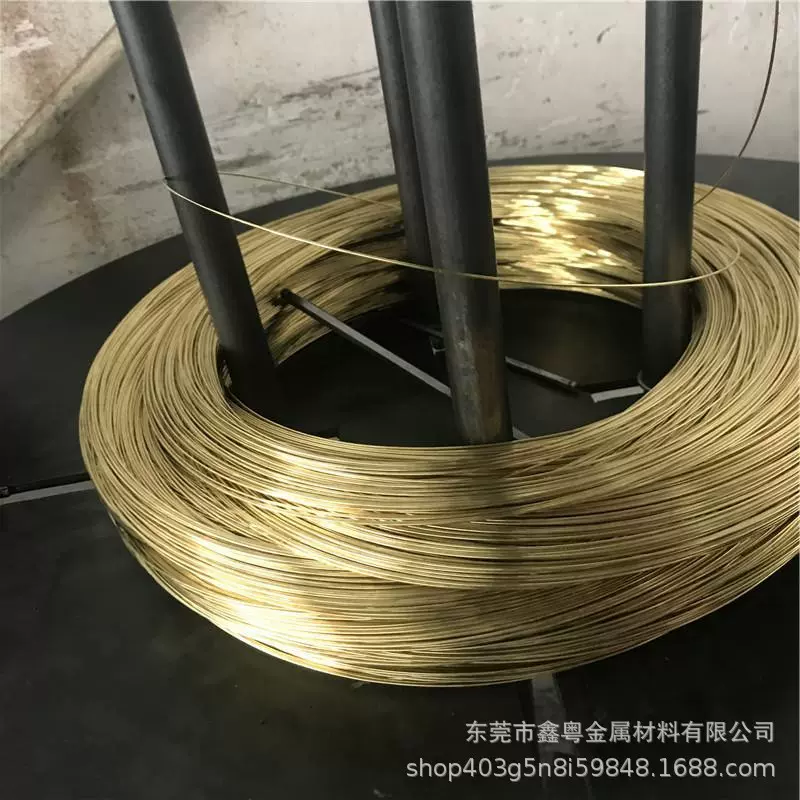 鑫粤供应全硬H62黄铜线 轴装铜丝 裸铜丝黄铜扁线 1 1.5 2mm