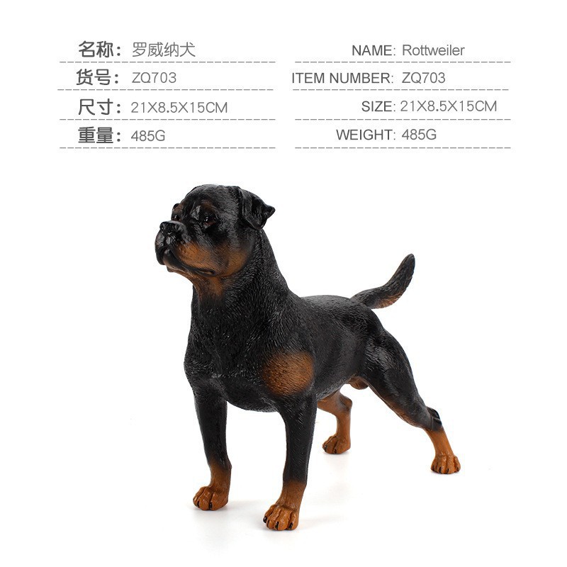 Exportación transfronteriza de simulación de perros de mascota modelo de perro de madera sólida grande Dobin Dorado Mesa Juguetes de decoración estática