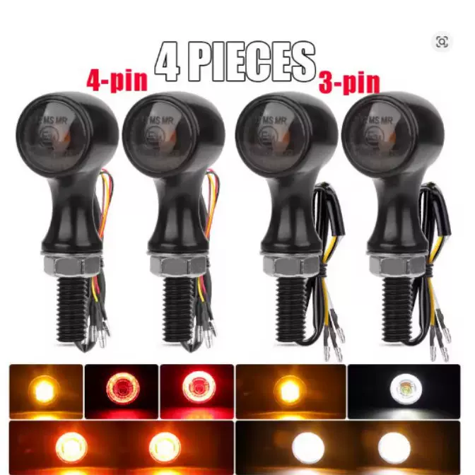 新品摩托车改装LED转向灯12V复古三合一迷你转向灯集成尾灯刹车灯
