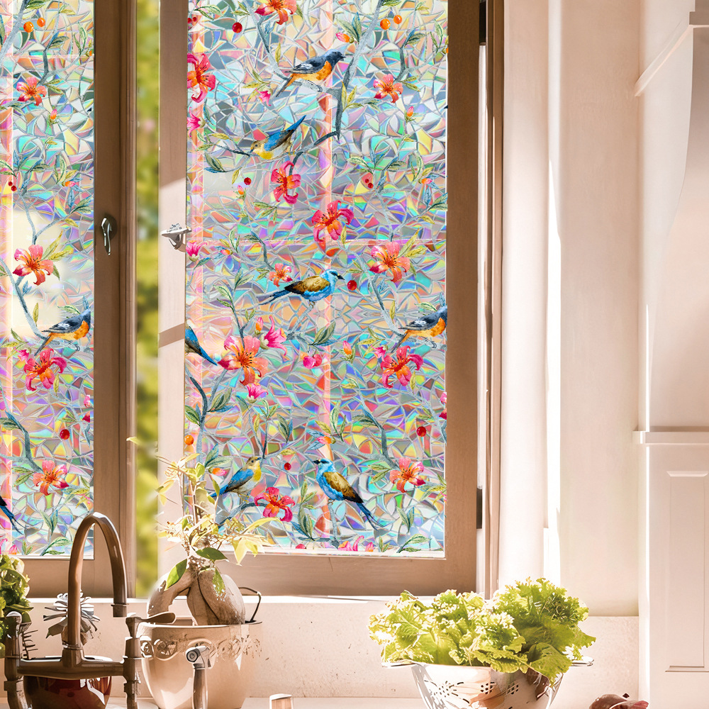 140g Weight Glass paster Home Textiles & Decor Type PVC Material Leaf Pattern Casual, Pastoral Style Casual Pastoral Leaf PVC Glass Paster Wall Art 69