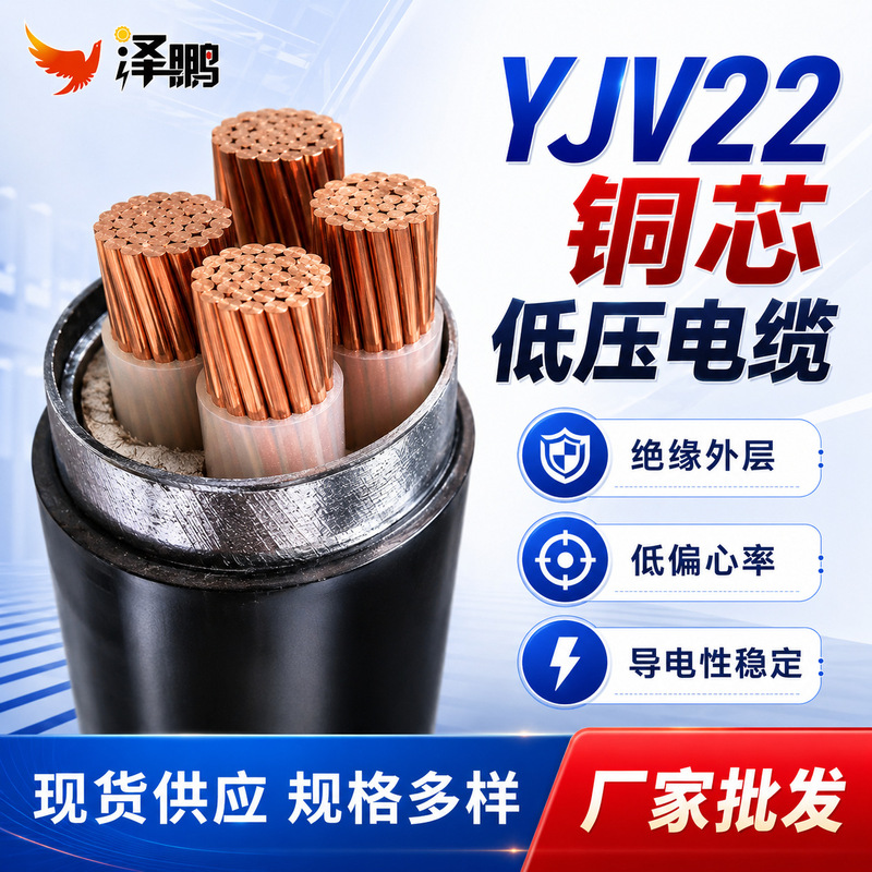 Manufacturer Wholesales Power Cables, National Standard Armored Copper Core Low-Voltage Armored Yjv22 Insulated Flame-Retardant Copper Wire Manufacturer Wholesales Power Cables, National Standard Armored Copper Core Low-Voltage Armored Yjv22 Insulated Flame-Retardant Copper Wire