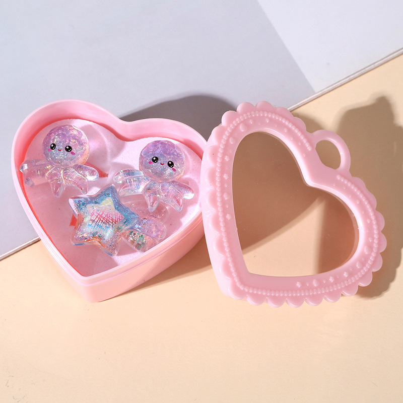 Venta directa de fábrica Anillo de resina para niños coreanos Princesa de dibujos animados Jardín de infantes Joyas para niñas Caja de regalo Regalo de cumpleaños