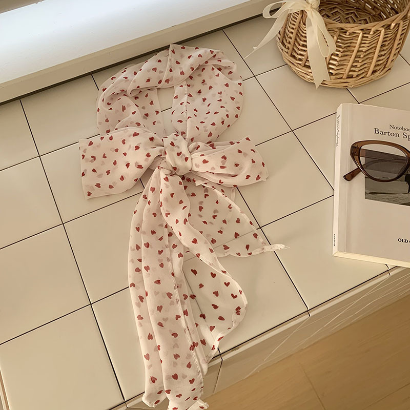 Pañuelo de seda, sentido de alta calidad, estilo francés, cinta montada, cinta para el cabello, bufanda de todo fósforo, chal, lunares, amor, bufanda de seda, bufanda pequeña