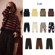 ins风AW25丹麦FUB秋冬男女宝童装针织提花背心长裤阔腿裤 预售