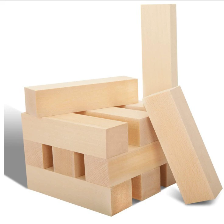 Блоки из твердой древесины липы для DIY резьбы, несколько заранее вырезанных размеров, легко окрашиваются