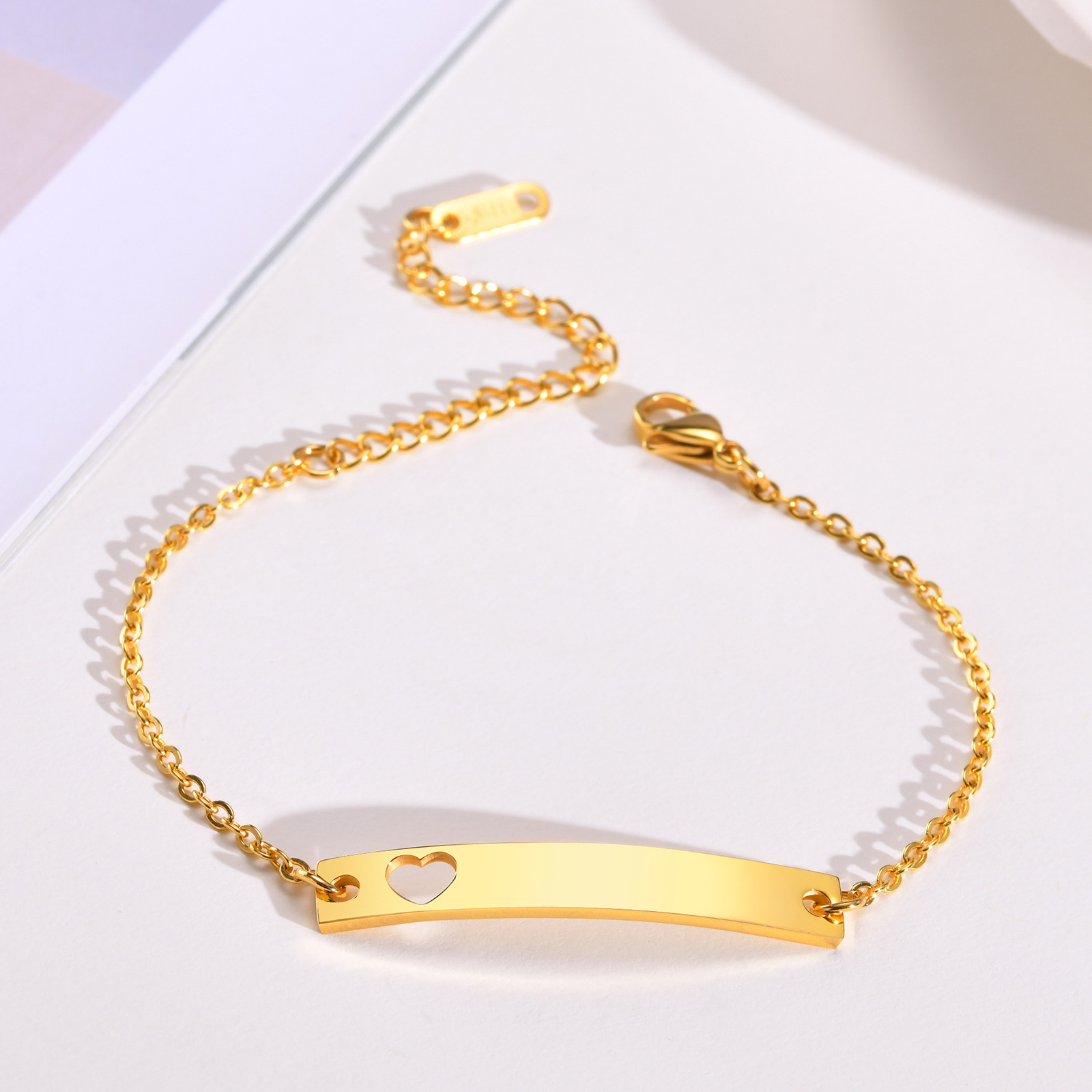 Fashion Heart Shape Stainless Steel Plating Bracelets 1 Piece