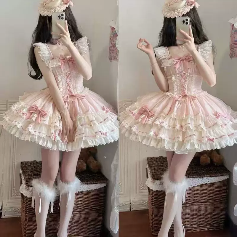 小芙蝶芭蕾蛋糕心动玩偶连衣裙原创Lolita裙狗小芙蝶单裙子东南亚